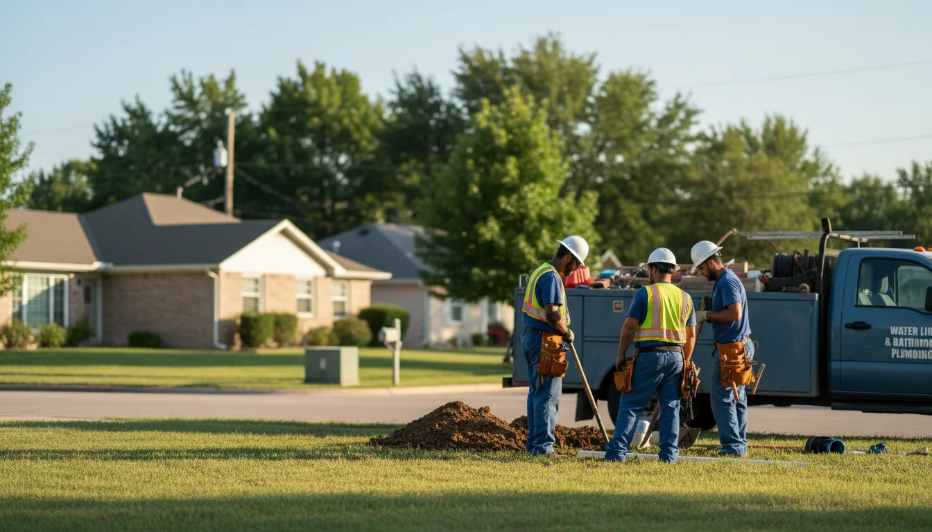 Residential water line and bathroom plumbing service in Smithfield, OH